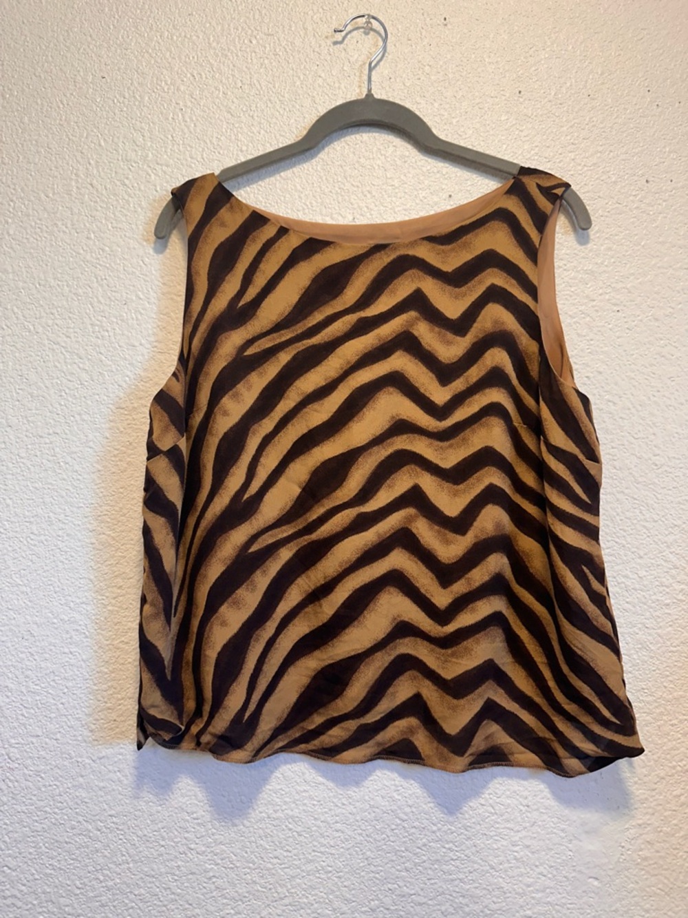 Ralph Lauren Tan and Black Zebra-Print Sleeveless Camisole